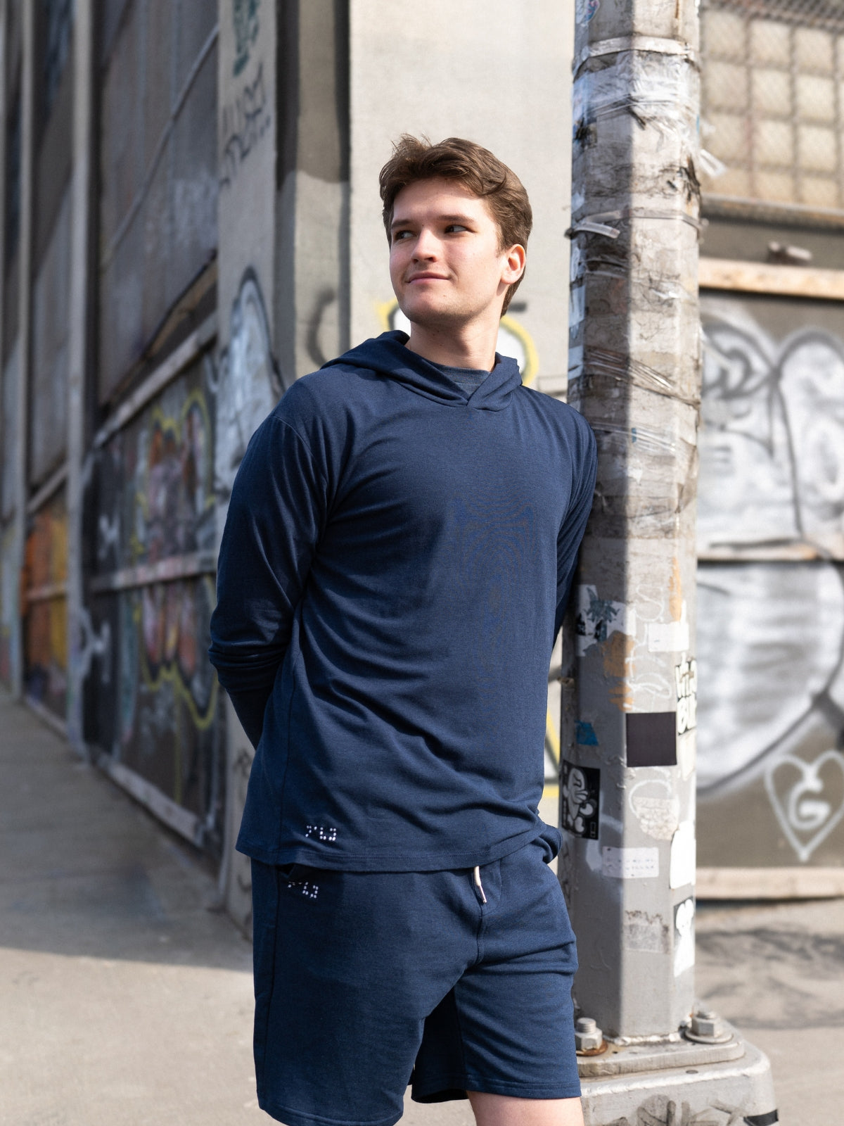 Two Blind Brothers - Mens Men's Pullover Hoodie Washed-Navy