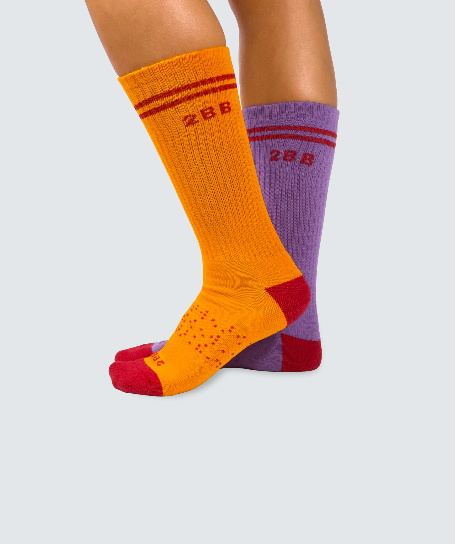 Two Blind Brothers - Gift Mismatched Calf Sock Bundle (3 Pairs) Orange-Red