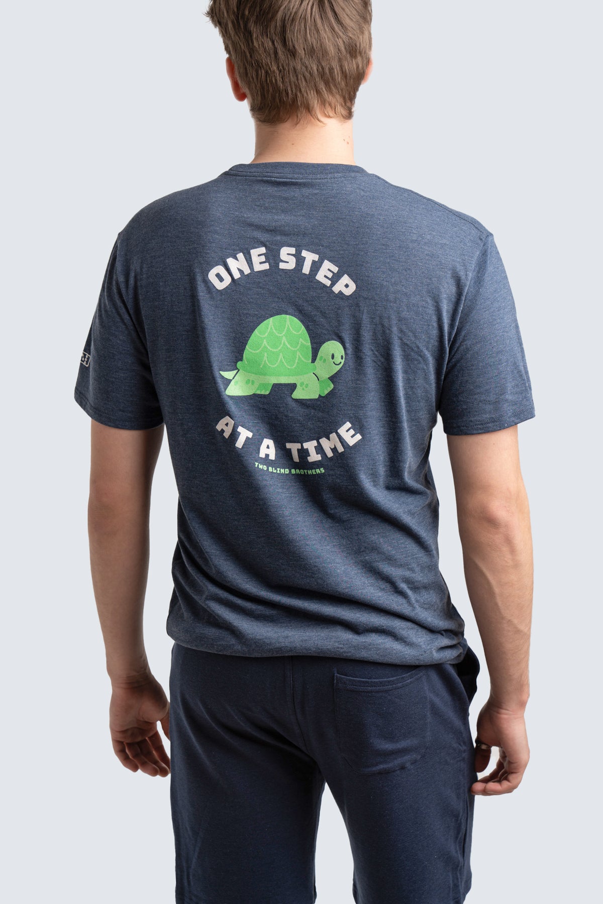 Two Blind Brothers - Mens Men's "One Step at a Time" Graphic Crewneck Navy