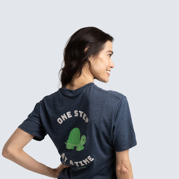 Two Blind Brothers - Womens Women's "One Step at a Time" Graphic Crewneck Navy