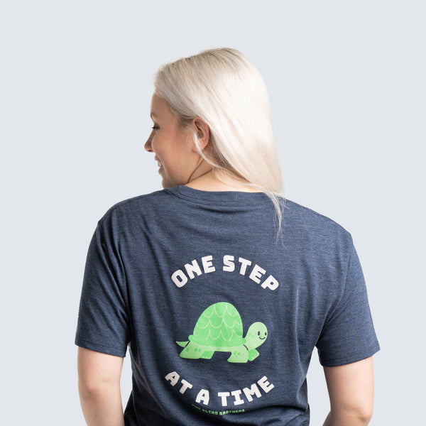 Two Blind Brothers - Womens Women's "One Step at a Time" Graphic Crewneck Navy