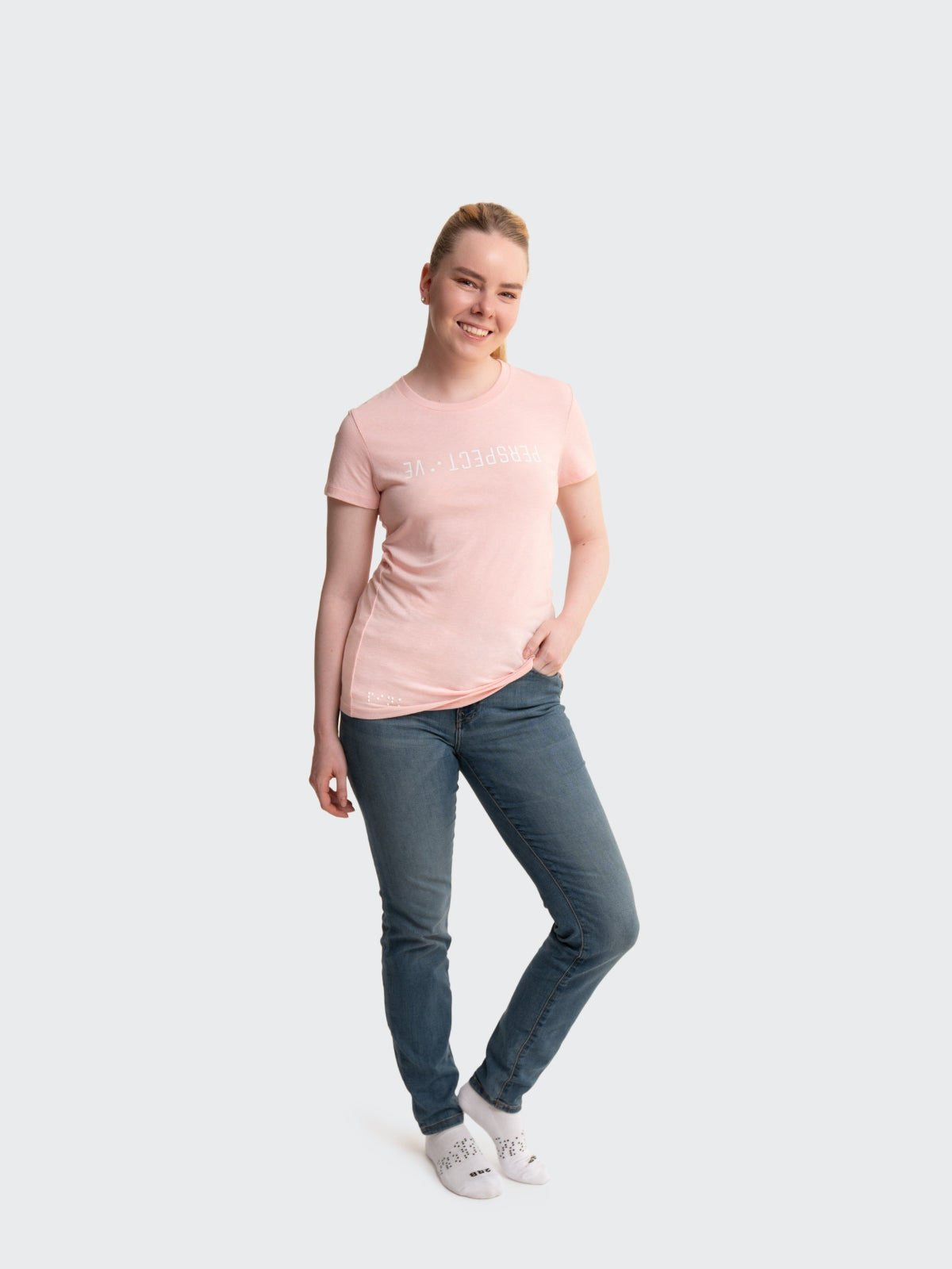 Two Blind Brothers - Womens Women's "Perspective" Graphic Crewneck Blush