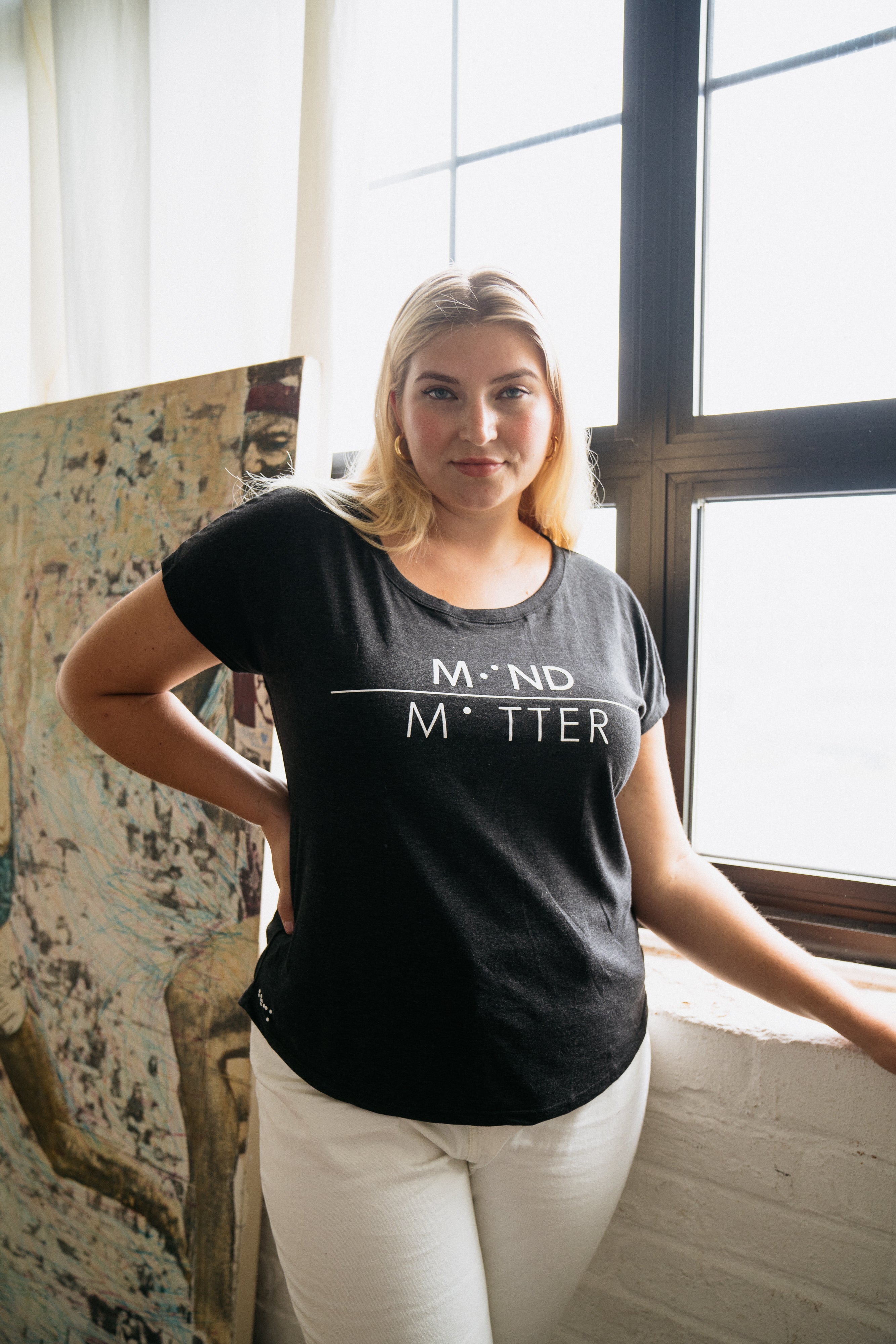 Two Blind Brothers - Womens Women's "Mind Over Matter" Graphic Dolman Black