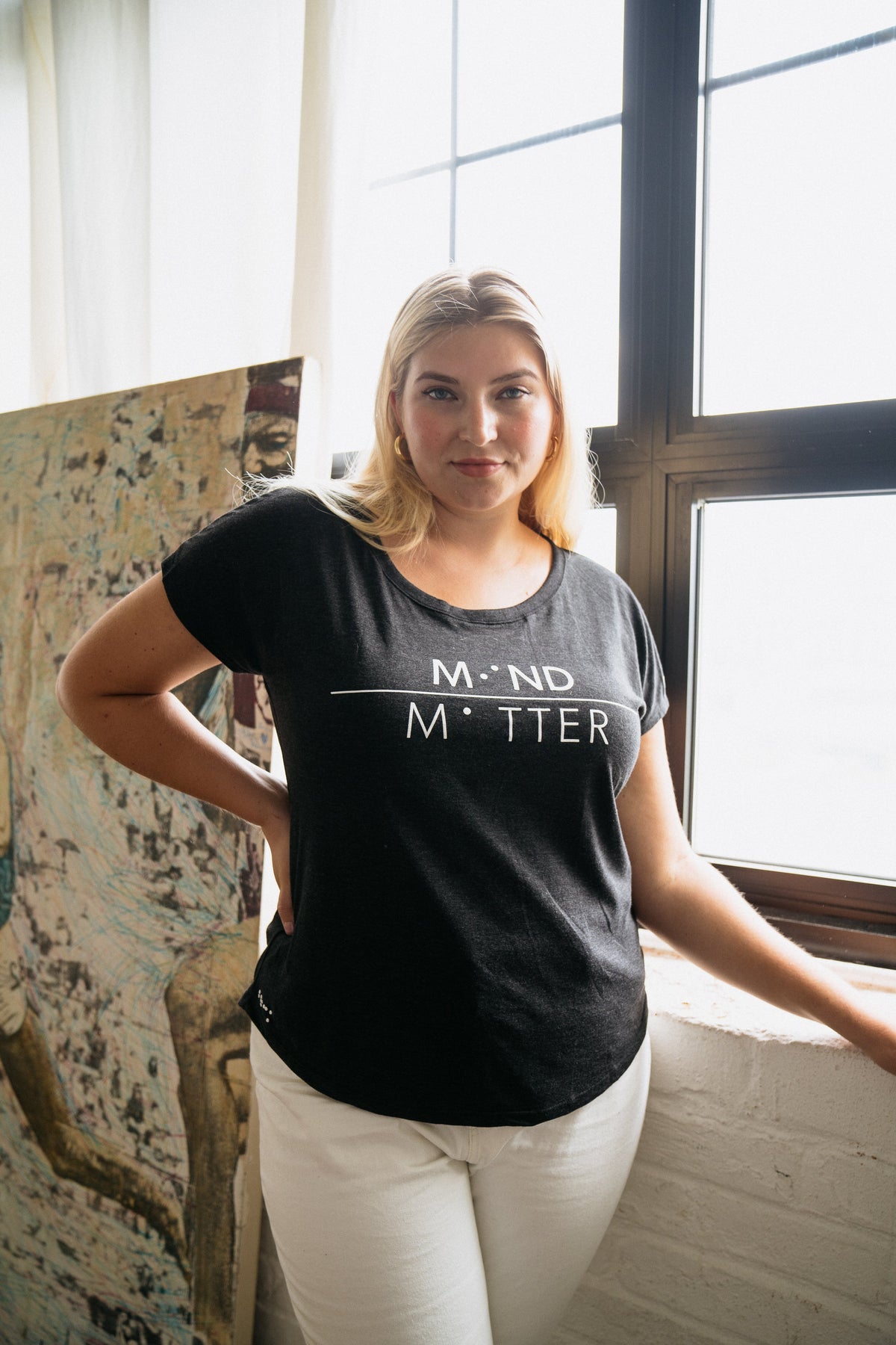 Two Blind Brothers - Womens Women's "Mind Over Matter" Graphic Dolman Black