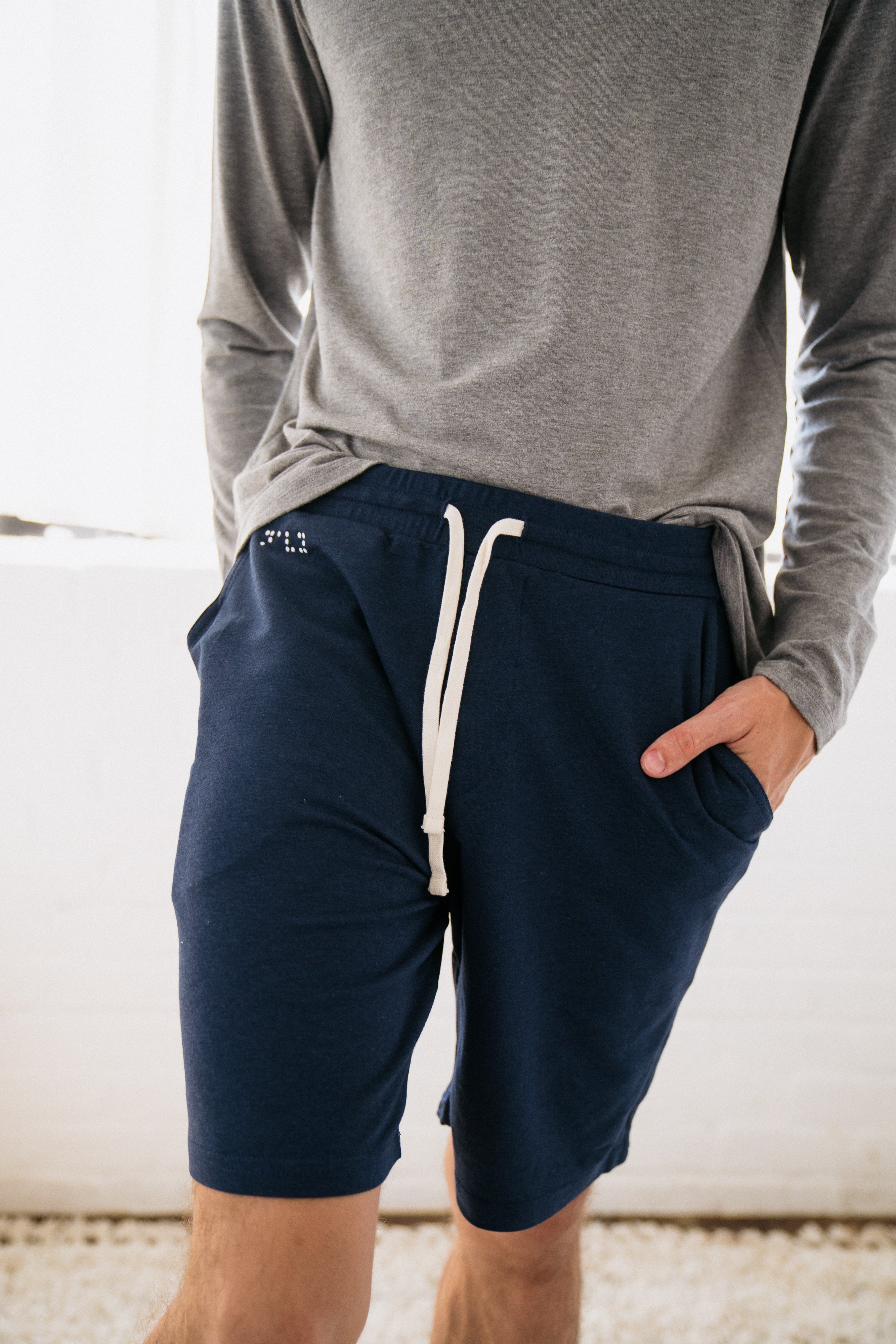 Two Blind Brothers - Mens Men's French Terry Lounge Shorts Navy