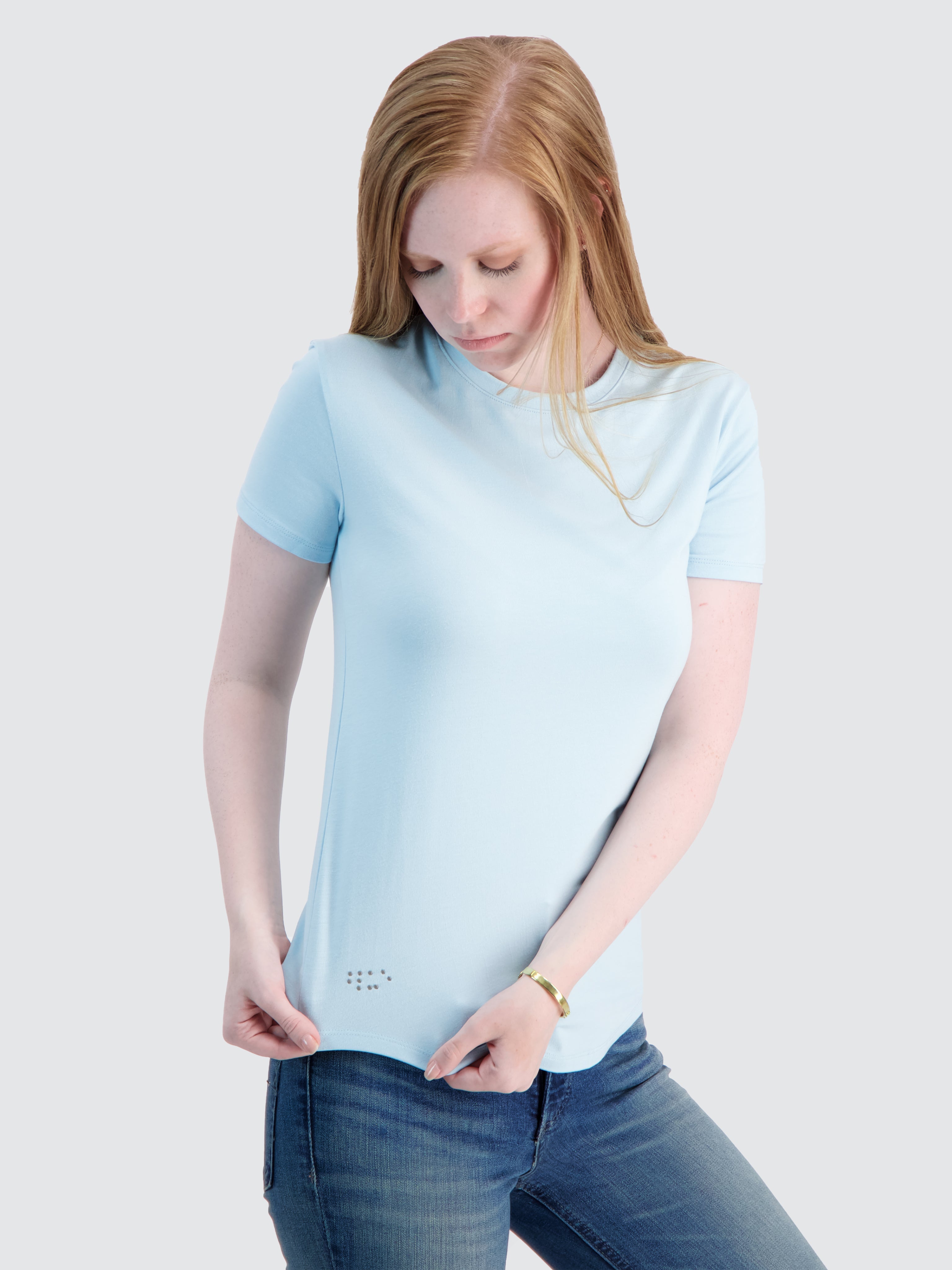 Two Blind Brothers - Womens Women's SS Crewneck Light-Blue