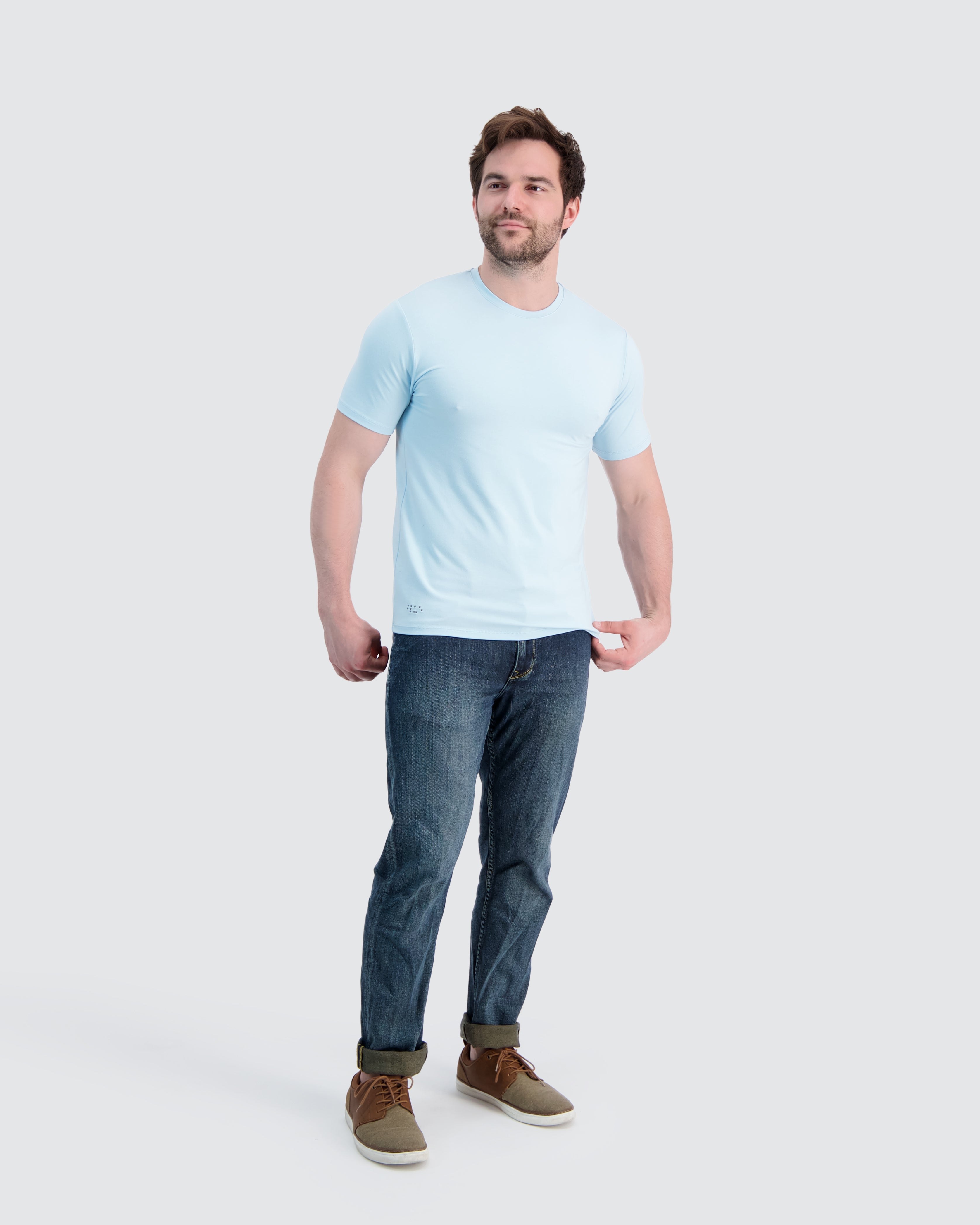 Two Blind Brothers - Mens Men's SS Crewneck Tee Light-Blue