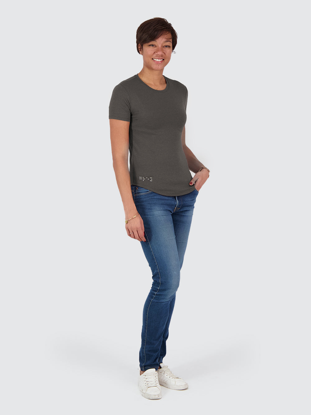 Two Blind Brothers - Womens Women's Short Sleeve Crewneck Graphite-Grey