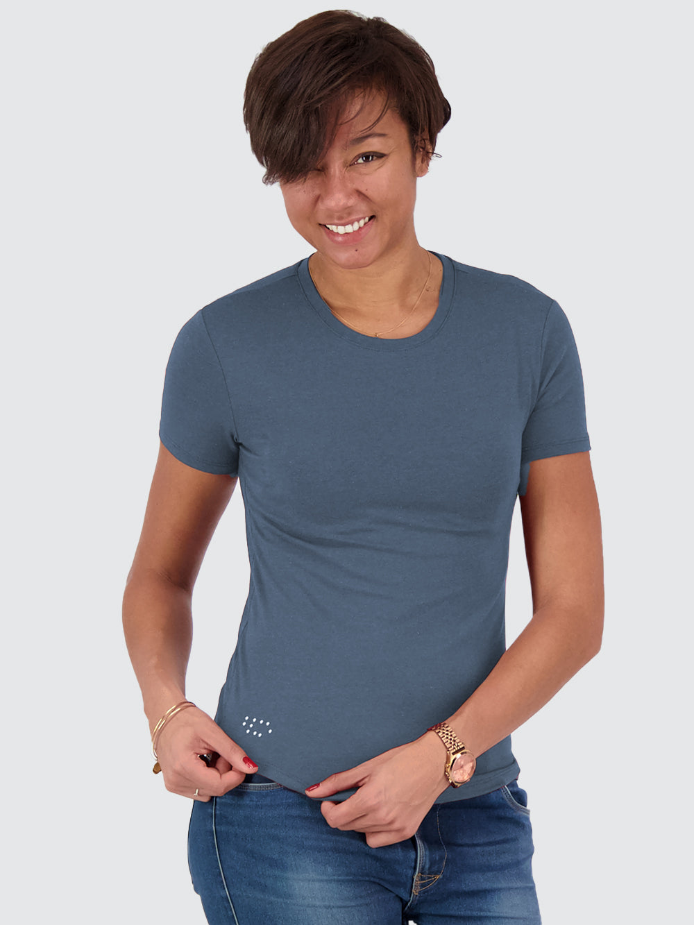 Two Blind Brothers - Womens Women's Short Sleeve Crewneck Washed-Navy