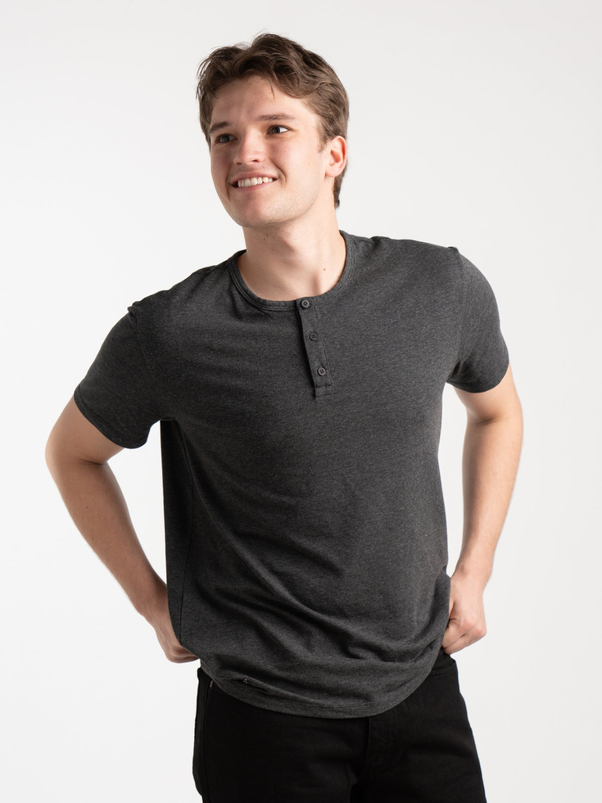 Two Blind Brothers - Mens Men's Short Sleeve Henley Navy