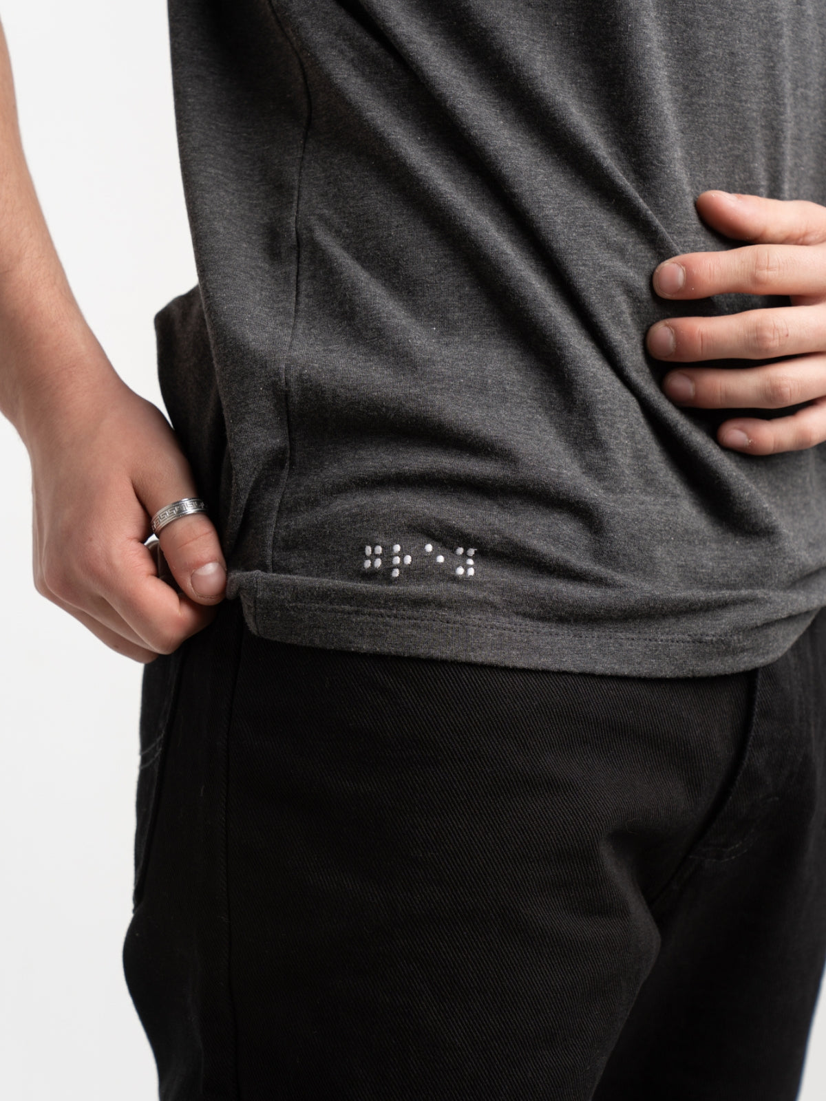 Two Blind Brothers - Mens Men's Short Sleeve Henley Charcoal