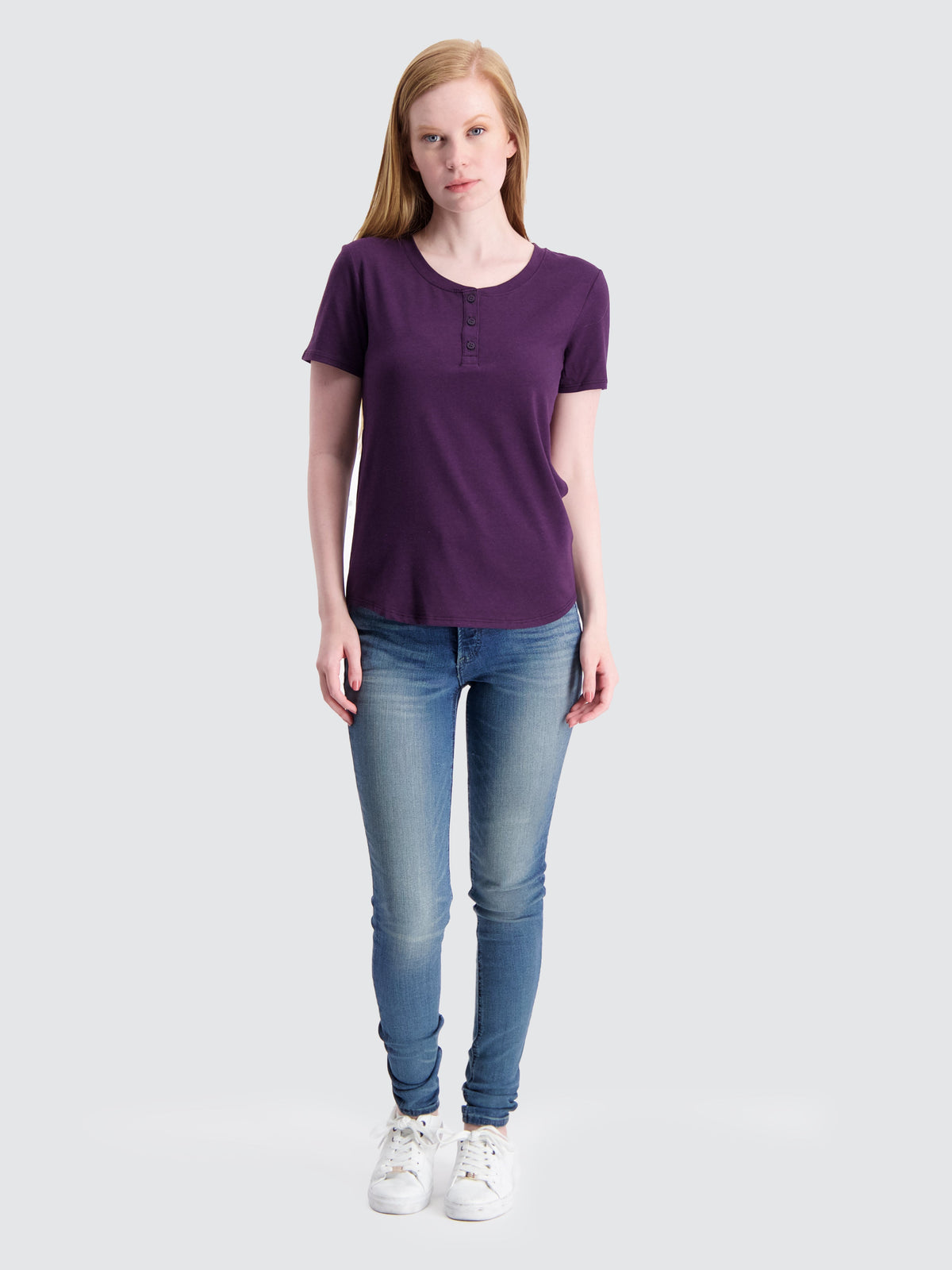 Two Blind Brothers - Womens Women's SS Henley Plum