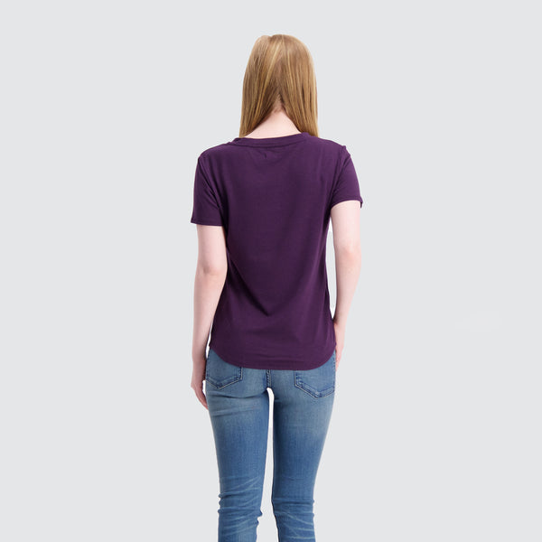 Two Blind Brothers - Womens Women's SS Henley Plum