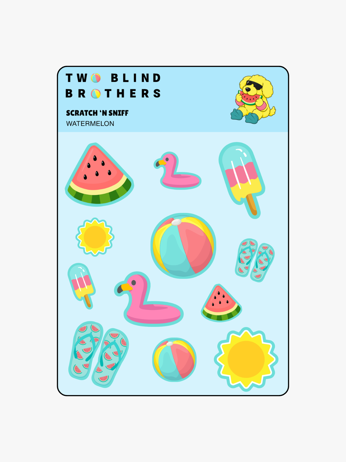 Two Blind Brothers - sticker Scratch & Sniff Summer Watermelon Stickers all