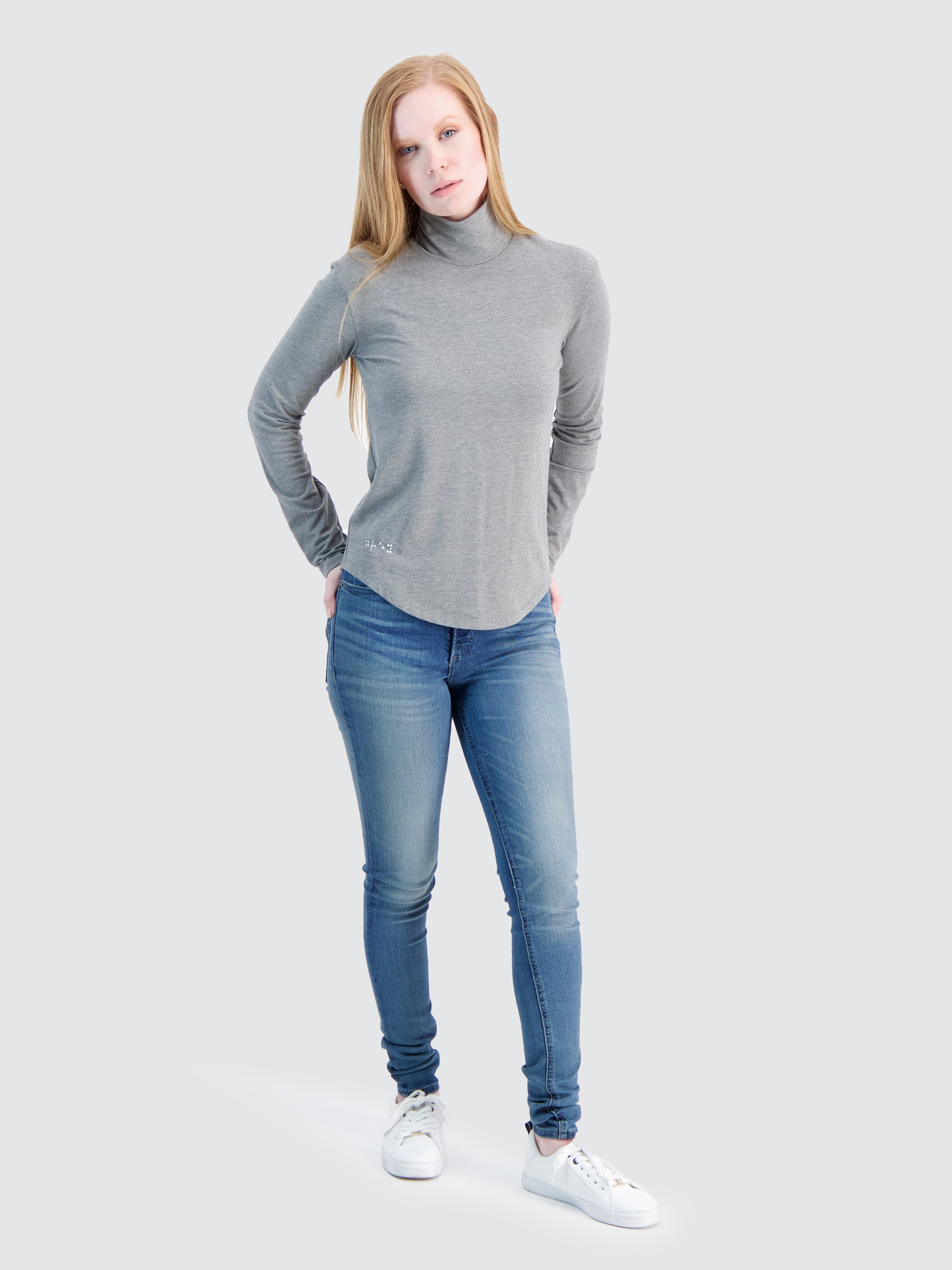 Two Blind Brothers - Womens Women's Turtleneck Medium-Grey-Heather