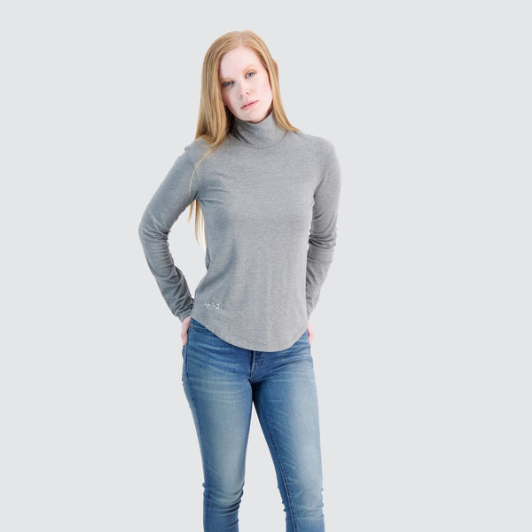 Two Blind Brothers - Womens Women's Turtleneck Medium-Grey-Heather