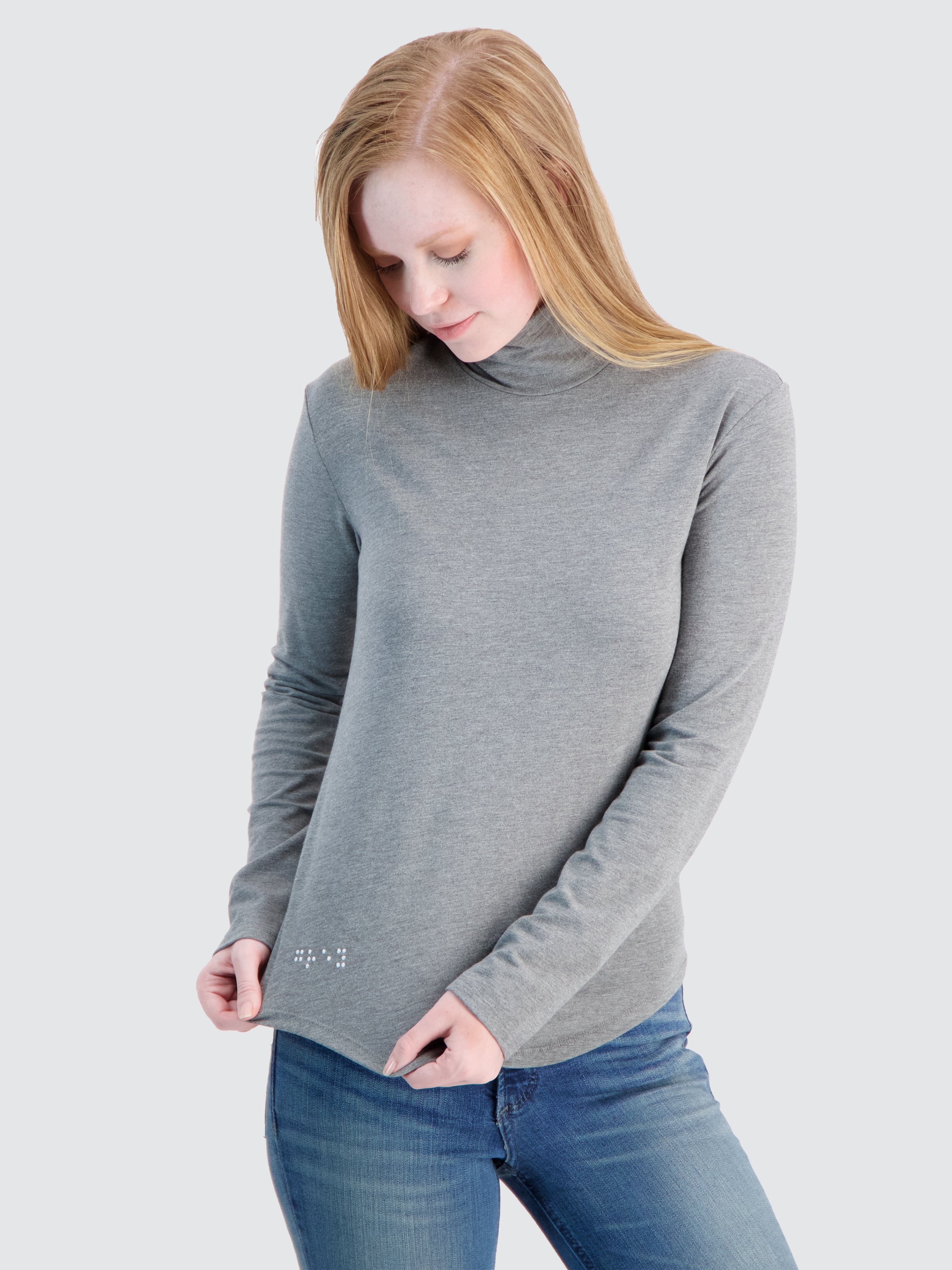 Two Blind Brothers - Womens Women's Turtleneck Medium-Grey-Heather