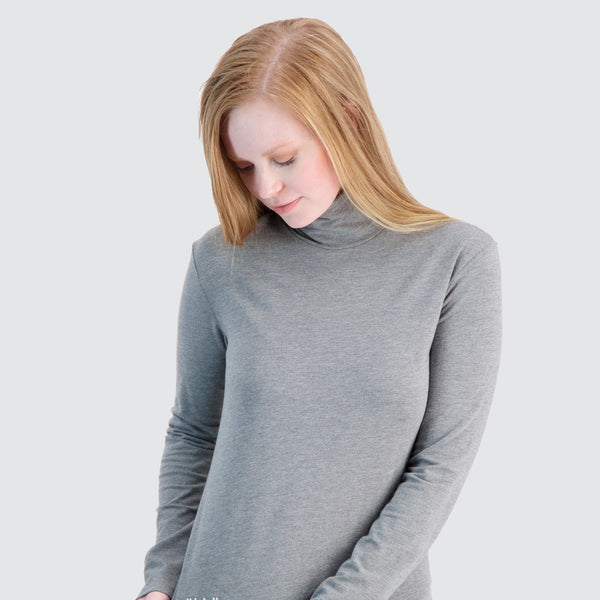 Two Blind Brothers - Womens Women's Turtleneck Medium-Grey-Heather