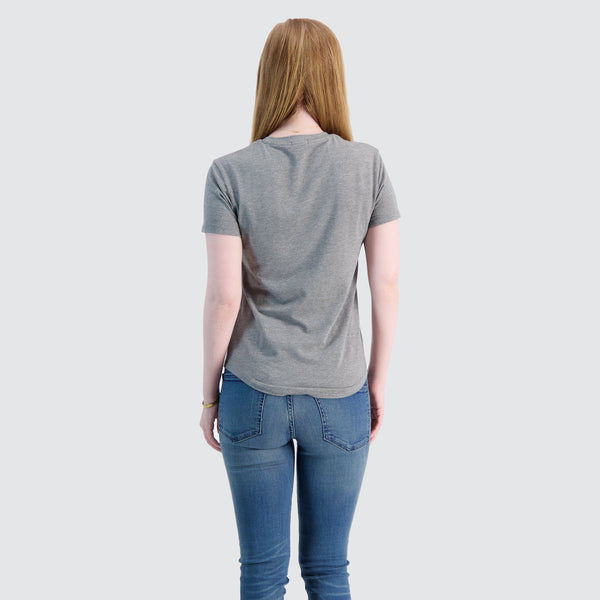 Two Blind Brothers - Womens Women's Short Sleeve V-Neck Tee Medium-Grey-Heather