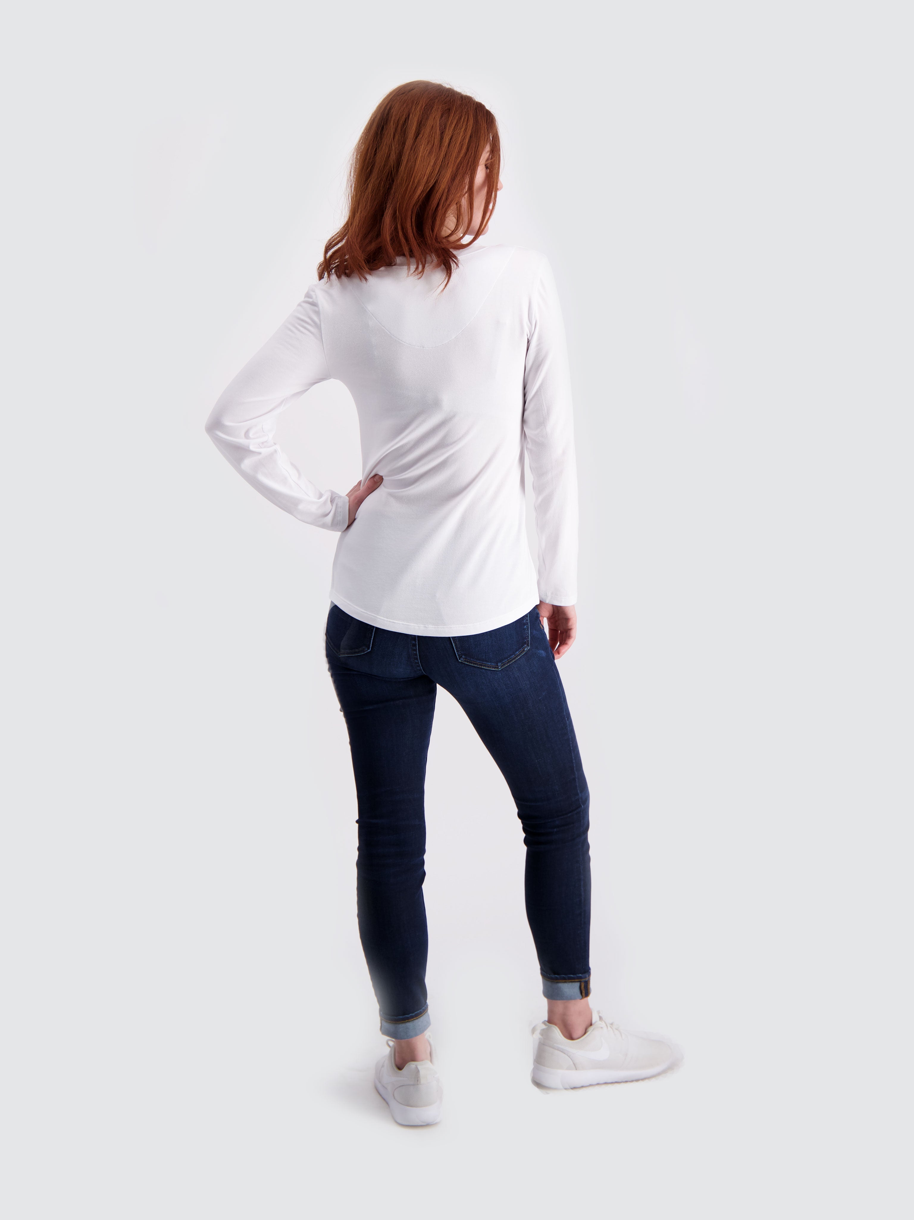 Two Blind Brothers - Womens Women's Long Sleeve Relaxed Fit Henley White
