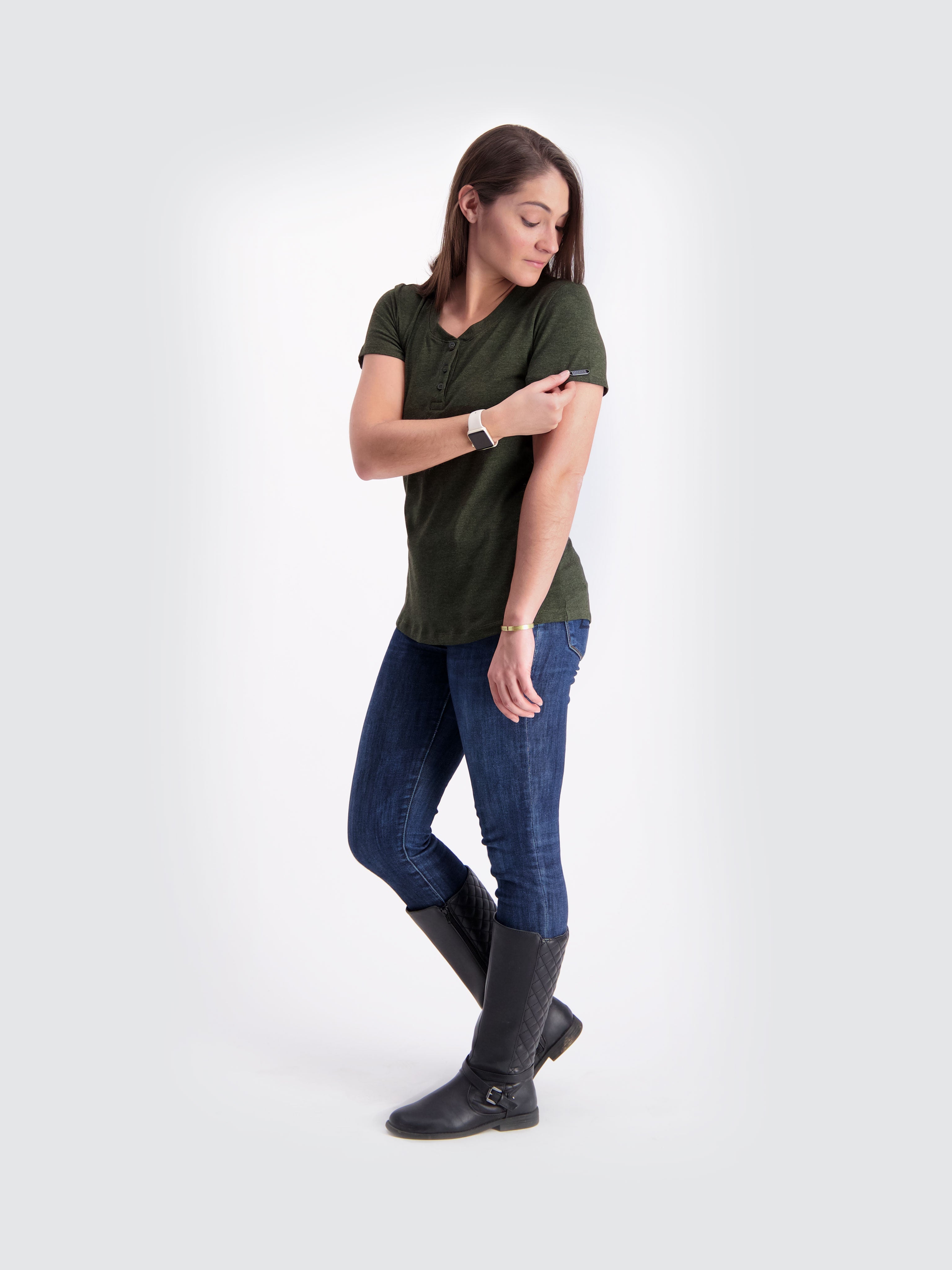 Two Blind Brothers - Womens Women's SS Henley Forest