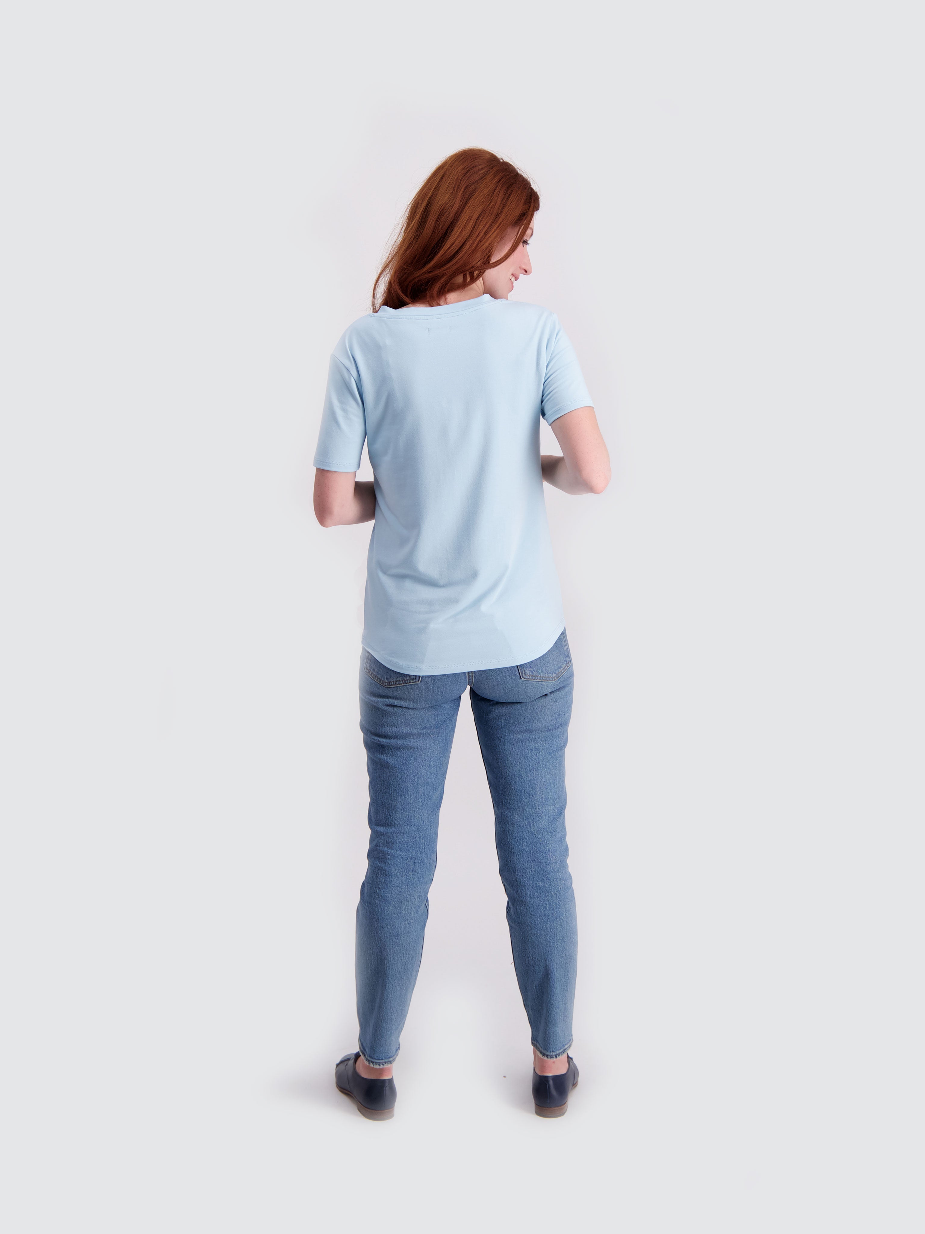 Two Blind Brothers - Womens Women's SS Henley Light-Blue