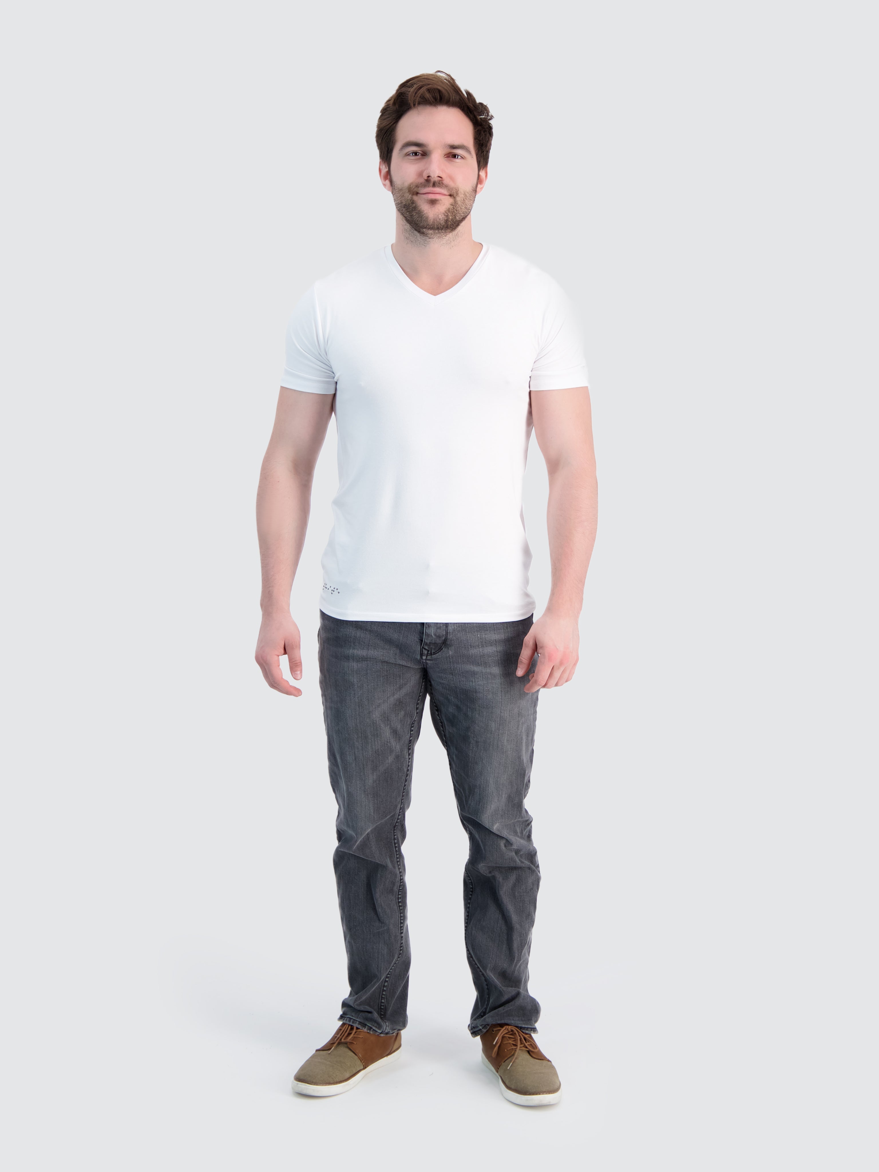 Two Blind Brothers - Mens Men's SS V-Neck Tee White