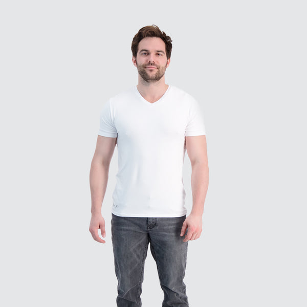 Two Blind Brothers - Mens Men's SS V-Neck Tee White