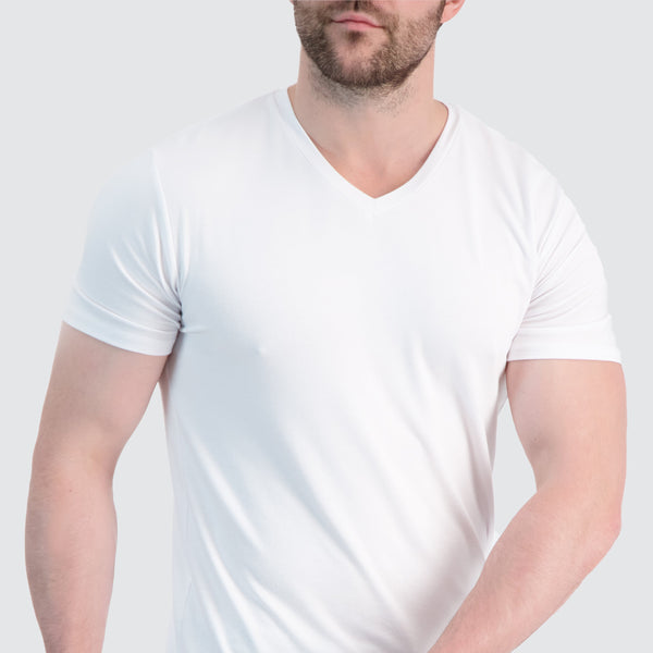 Two Blind Brothers - Mens Men's SS V-Neck Tee White