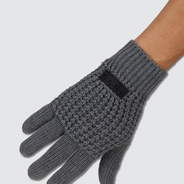 Two Blind Brothers - Gift Waffle Knit Gloves color-Grey