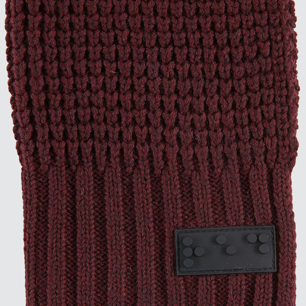 Two Blind Brothers - Gift Waffle Knit Scarf Maroon