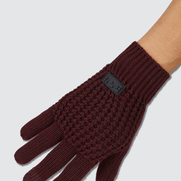 Two Blind Brothers - Gift Waffle Knit Gloves color-Maroon