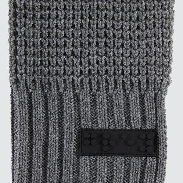 Two Blind Brothers - Gift Waffle Knit Beanie & Scarf Set Grey