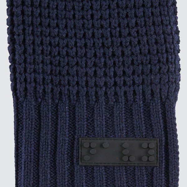 Two Blind Brothers - Gift Waffle Knit Scarf Navy