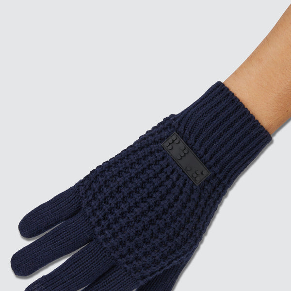 Two Blind Brothers - Gift Waffle Knit Gloves color-Navy