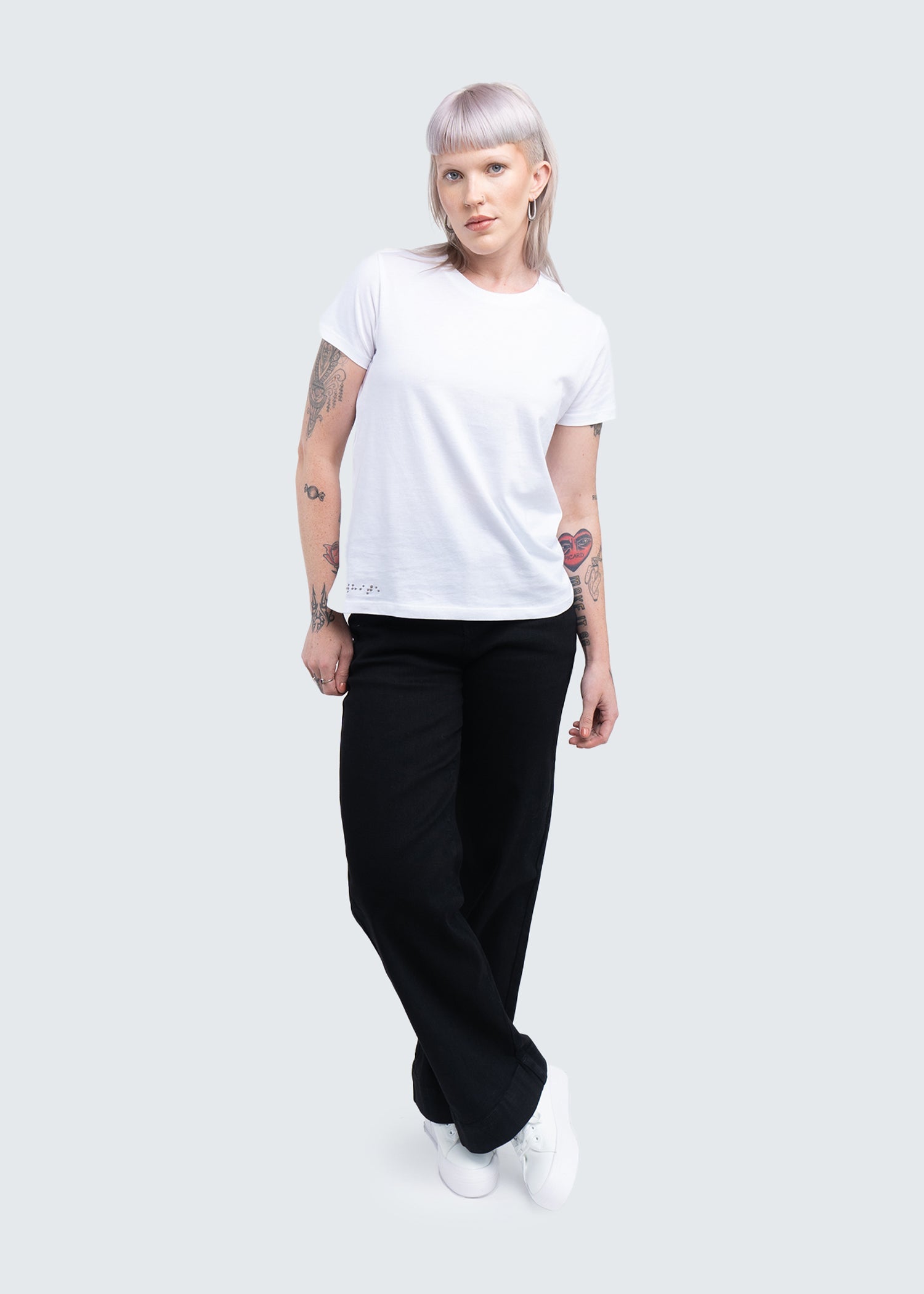 Two Blind Brothers - Womens Women's Supima Cotton Short Sleeve Crewneck White