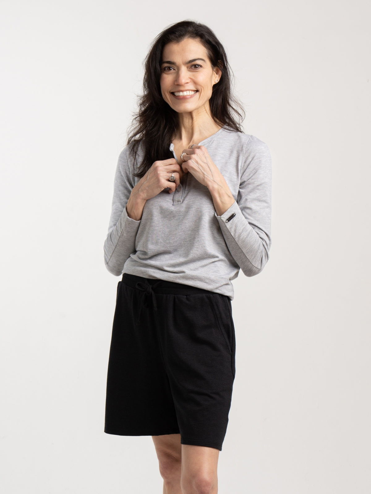 Two Blind Brothers - Womens Women's High Waisted Lounge Shorts Black