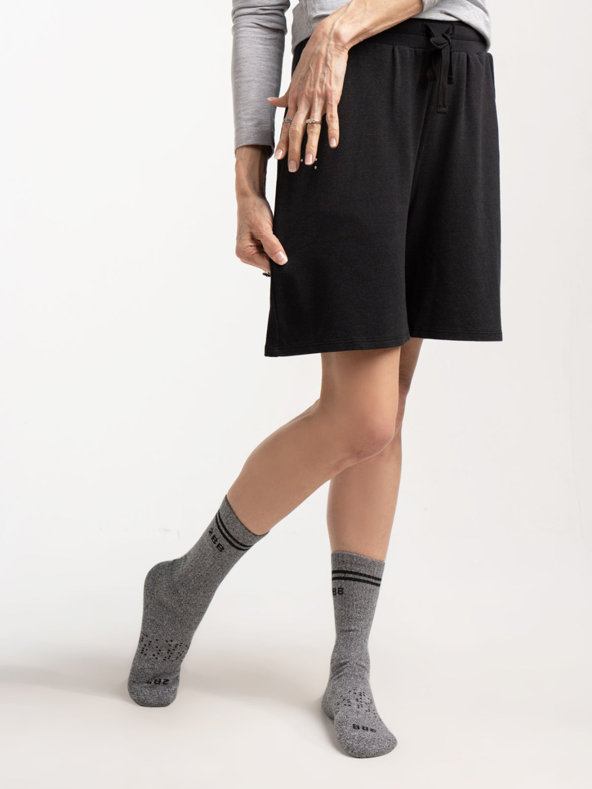 Two Blind Brothers - Womens Women's High Waisted Lounge Shorts Black