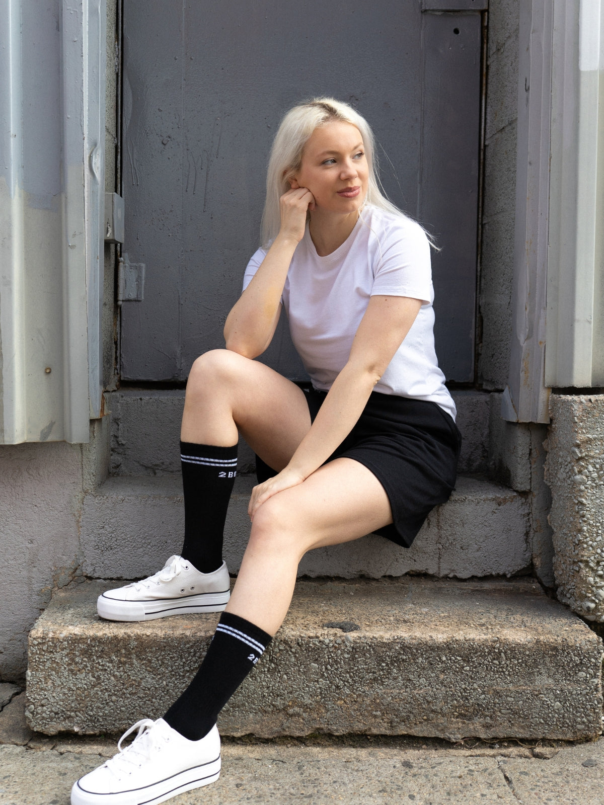 Two Blind Brothers - Womens Women's High Waisted Lounge Shorts Black