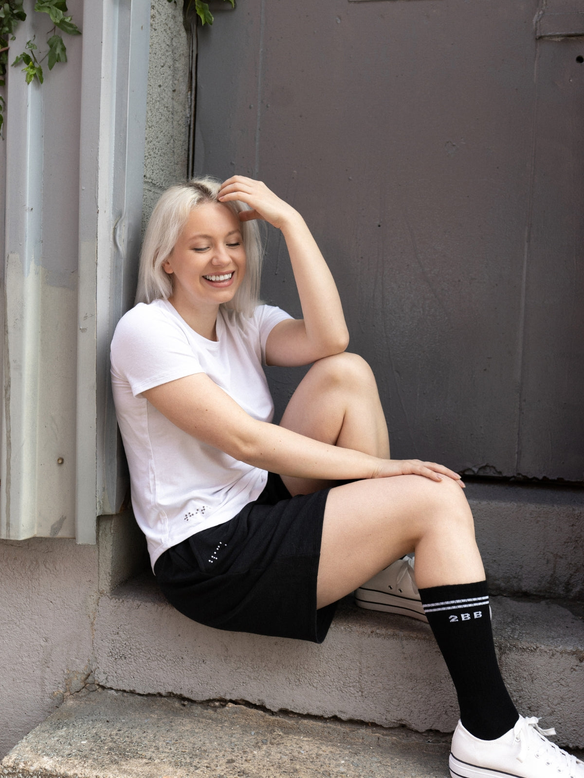 Two Blind Brothers - Womens Women's High Waisted Lounge Shorts Black