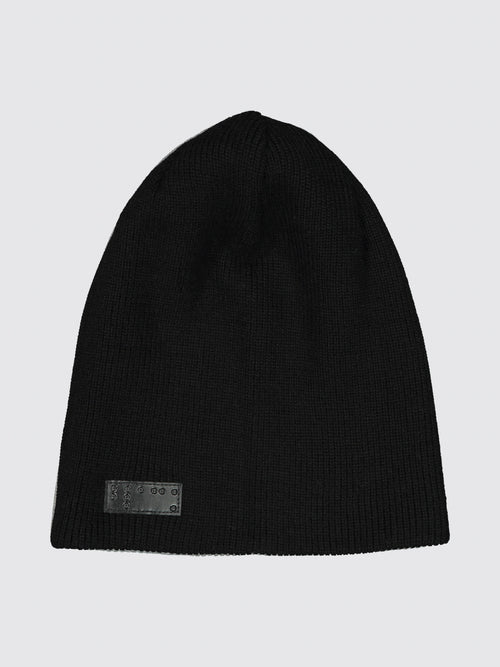 Beanie Ribbed Knit in Black