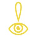 Icon of eye with exclaimation over it
