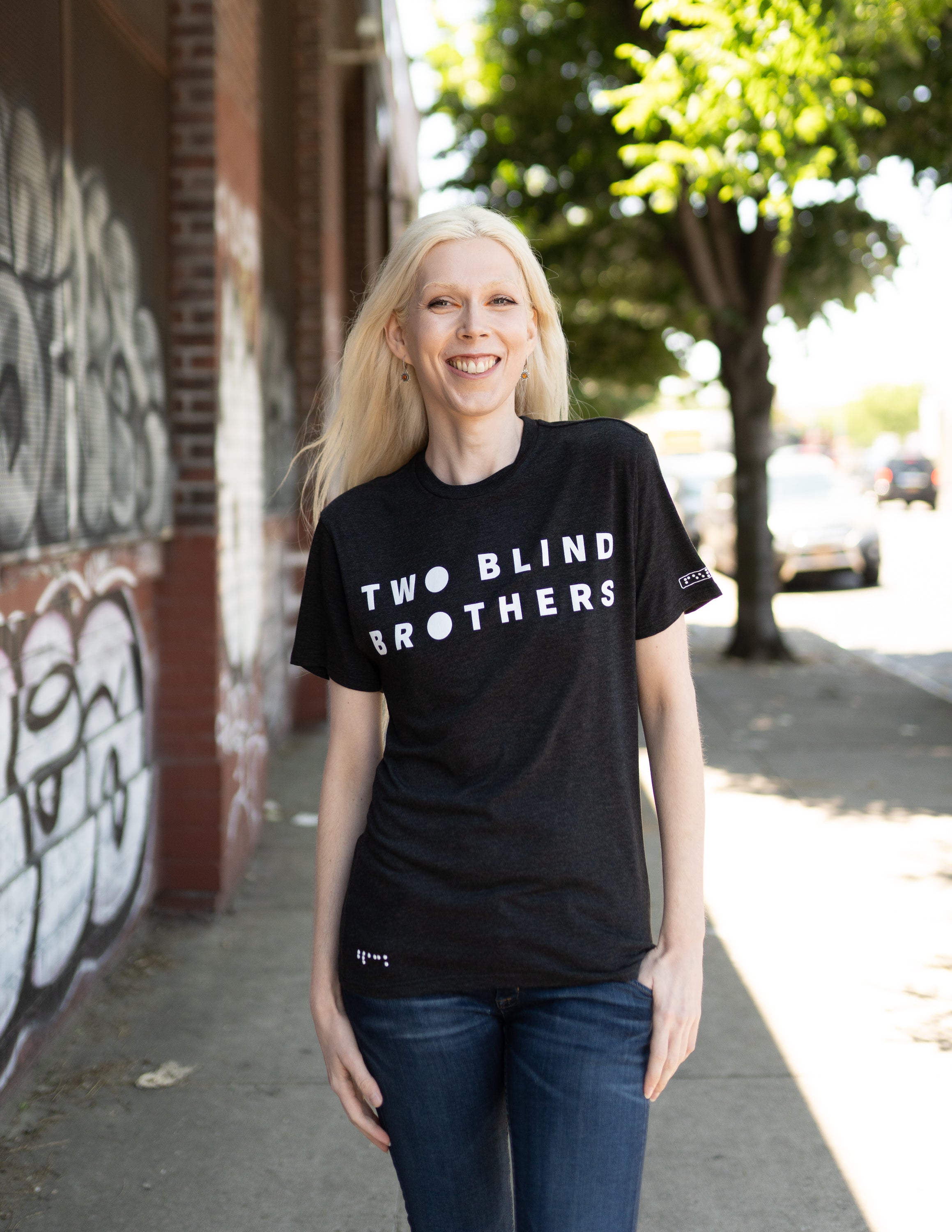 Two Blind Brothers - Womens 2BB Logo Graphic Crewneck Charcoal