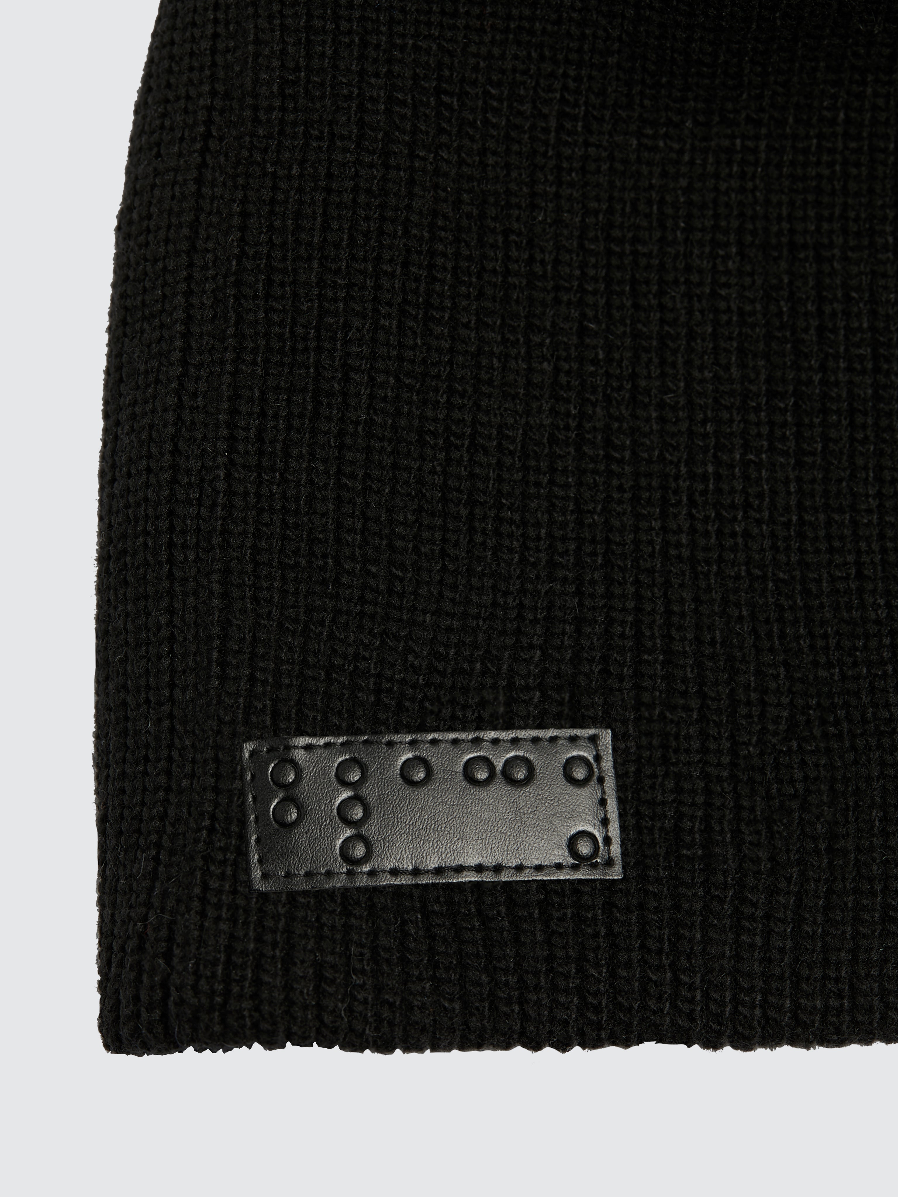 Two Blind Brothers - Gift Beanie & Scarf Ribbed Knit Set Black