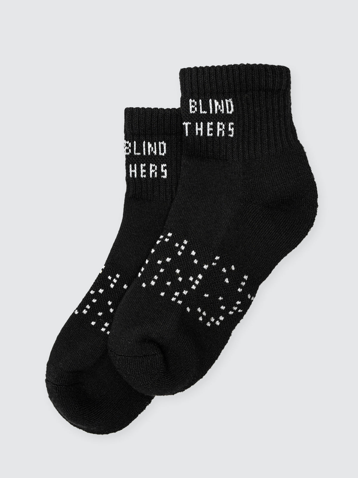Two Blind Brothers - Gift Coolmax Quarter Sock Black + White Bundle (2 Pairs) Black