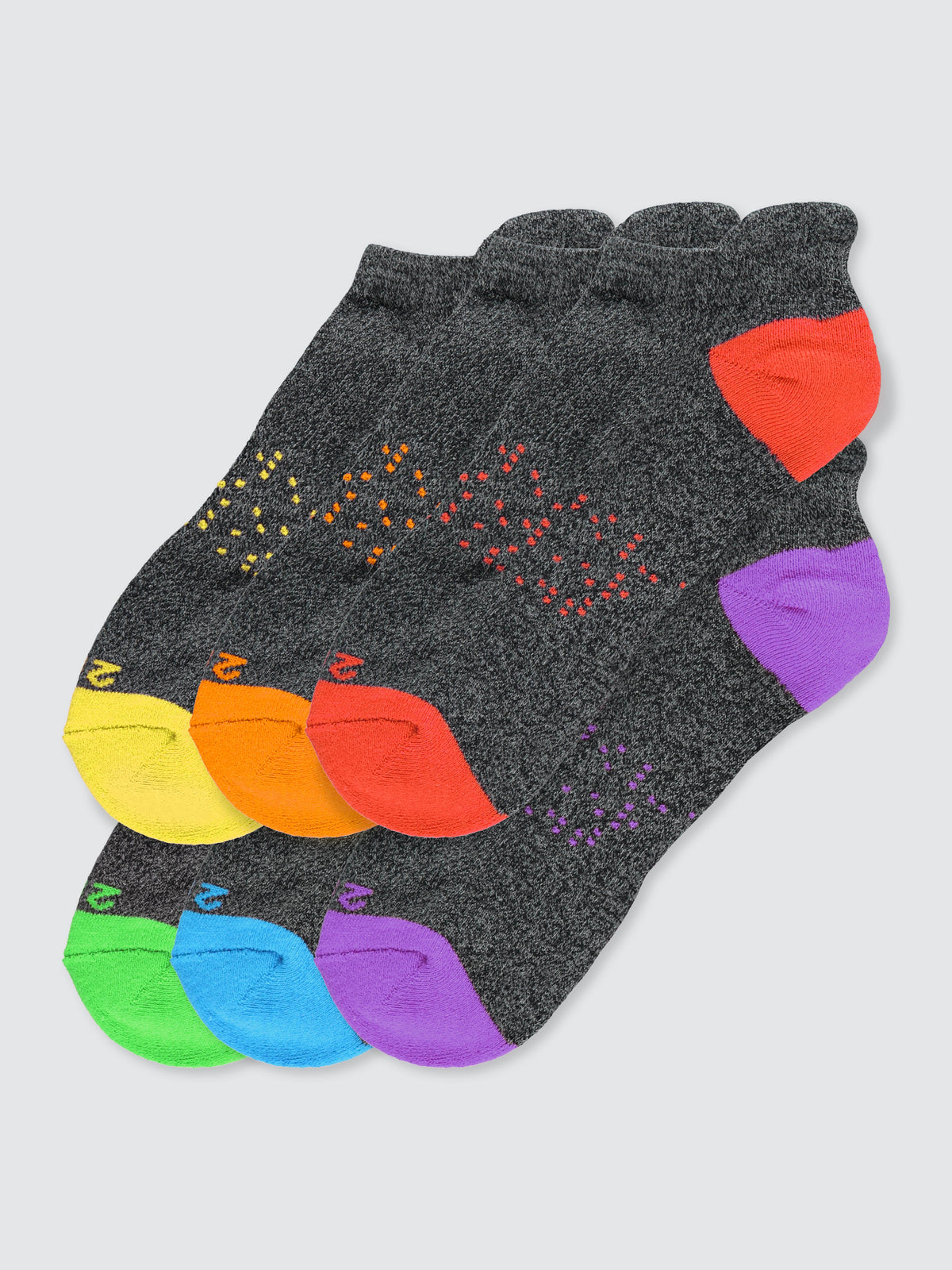 Two Blind Brothers - Gift Rainbow Ankle Sock Bundle (6 Pairs) Six-pack-of-ankle-socks