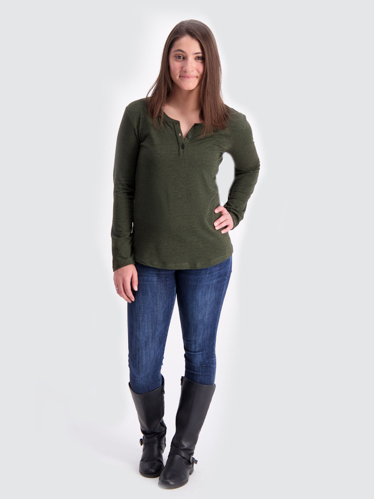 Two Blind Brothers - Womens Women's LS Relaxed Fit Henley Plum