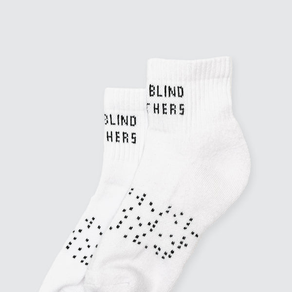 Two Blind Brothers - Gift Coolmax Quarter Sock Black + White Bundle (2 Pairs) White