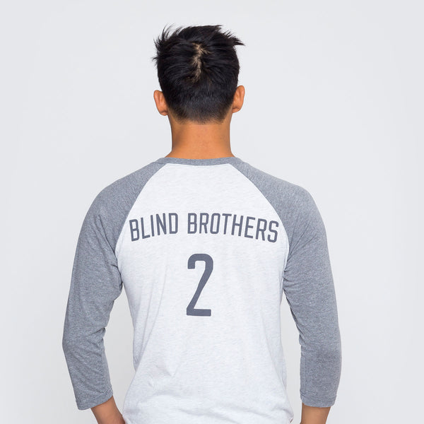 Two Blind Brothers - Mens 2BB Baseball Graphic Raglan Grey