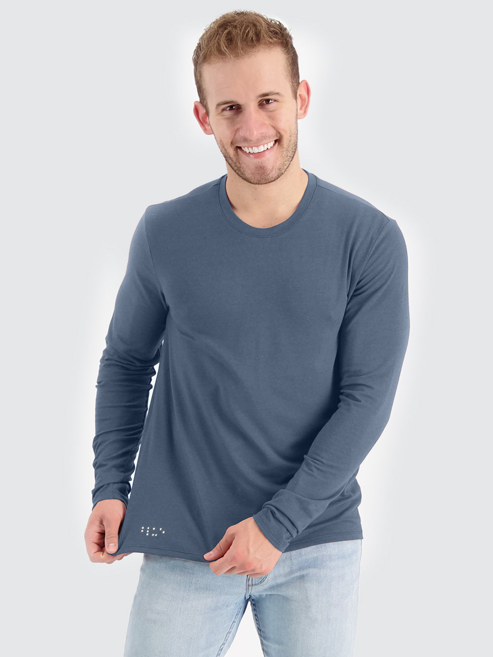 Two Blind Brothers - Mens Men's Long Sleeve Crewneck Washed-Navy